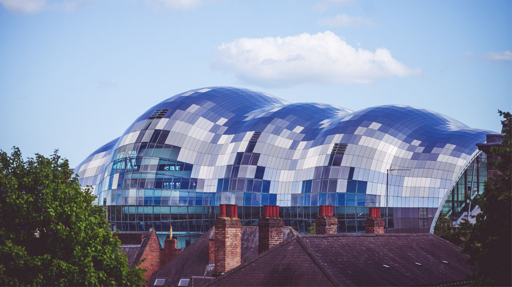 The Glasshouse looms large above rooftops